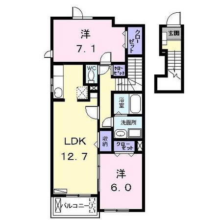 蟹江駅 徒歩8分 2階の物件間取画像